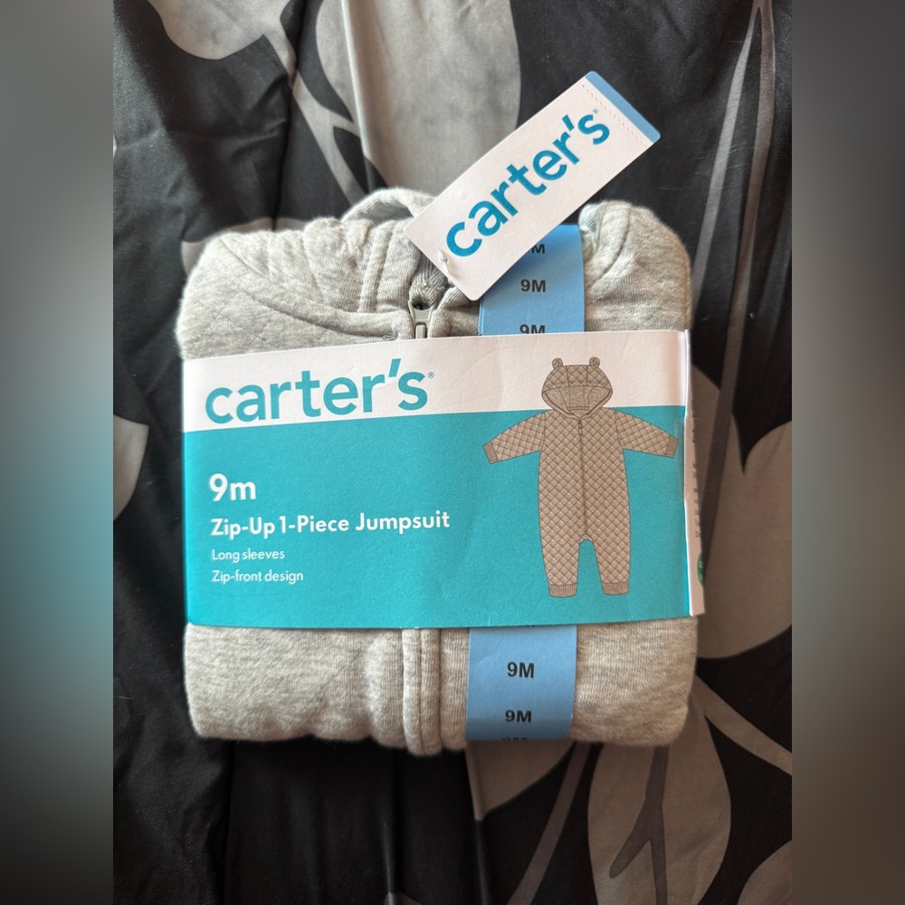 Carter's Light Gray 1-Piece Jumpsuit
